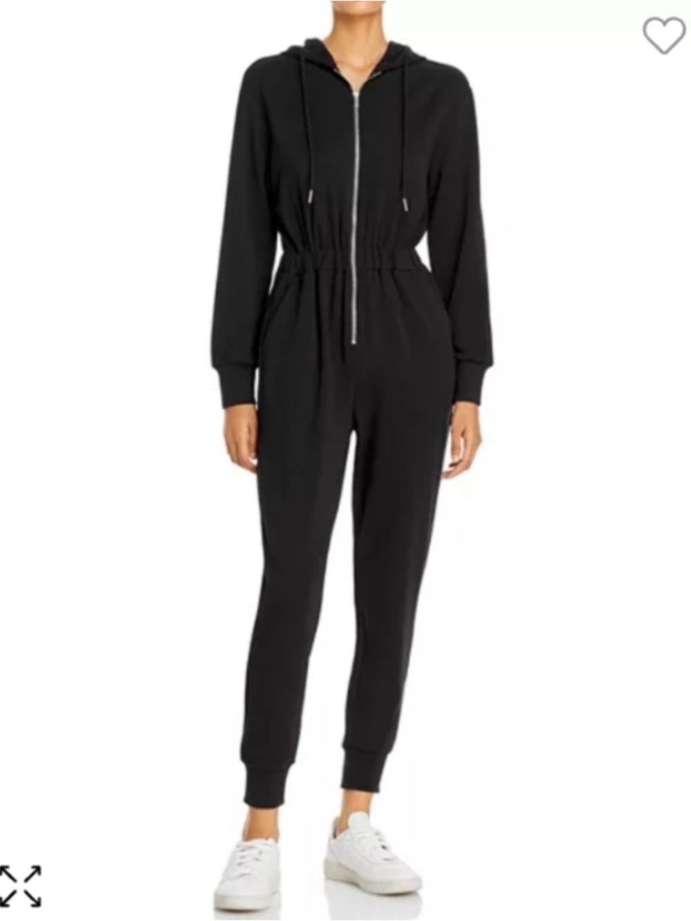 WeWoreWhat Black Hooded Zip Jumpsuit